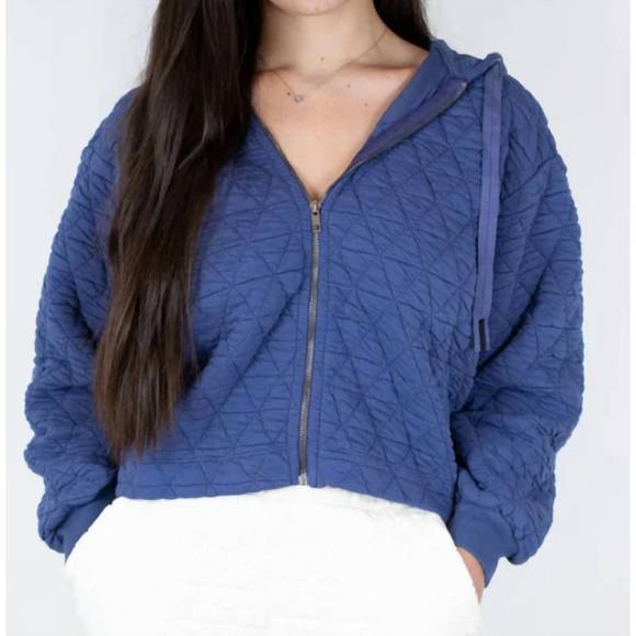 Veste Matelassée Equine Couture Femme - Bleu Marine, Taille Small, Zip équitation